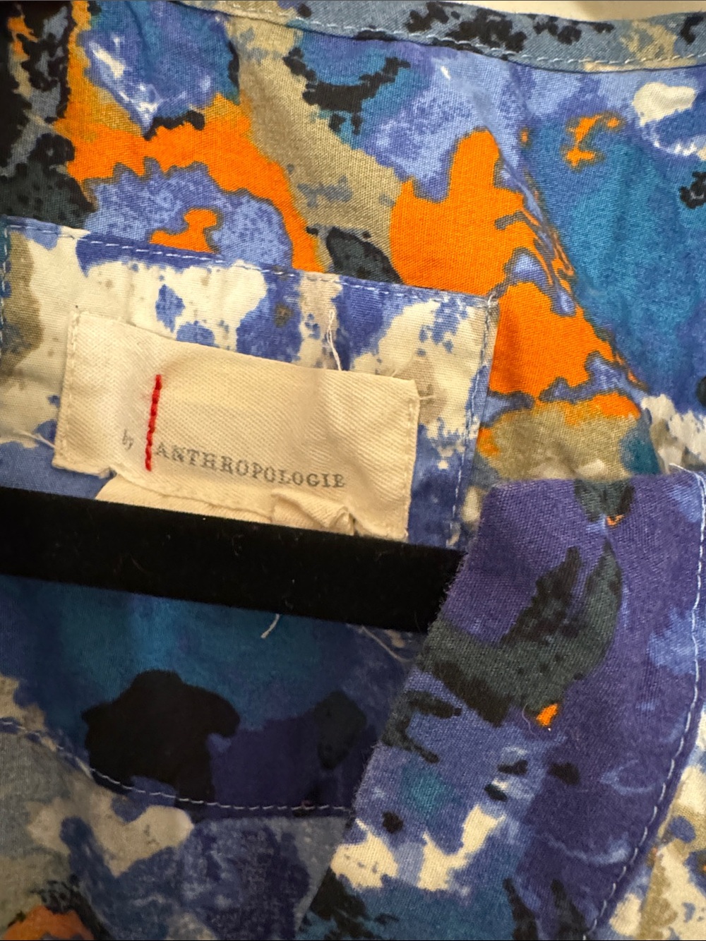 Anthropologie Blue Abstract Floral Full Length Maxi Dress Size Small - Picture 5 of 6